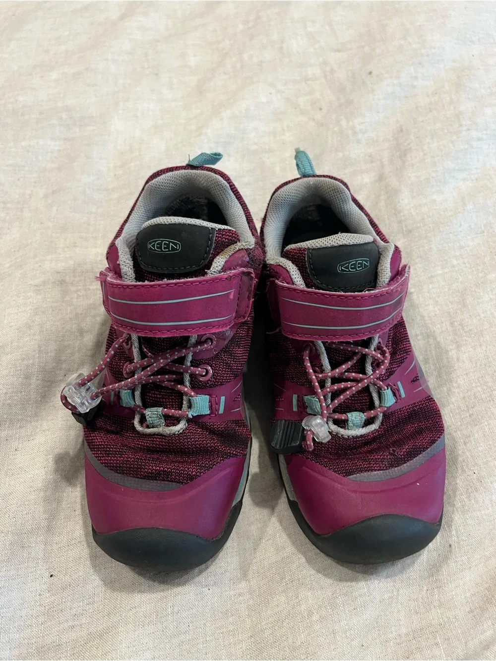 Keen Kids Burgundy and Teal Lace-Style Sneaker